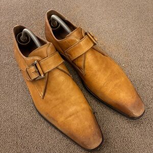 Magnanni Men's Tan Marco Leather Buckle Oxfords